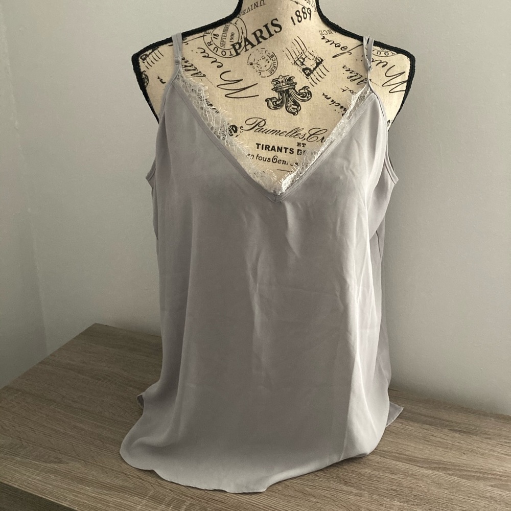Satin lace tank top size large